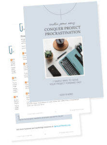 Conquer Project Procrastination PDF cover and pages.